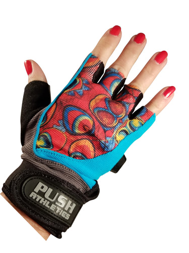 PUSH Athletic Women's Workout Gloves, Kaleidoscope
